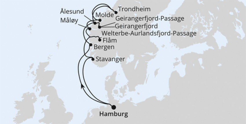 AIDAprima - Norwegens Fjorde